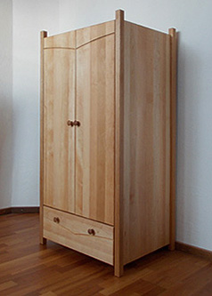 Alina Kleider-Hochschrank Erle massiv Biom&ouml;bel