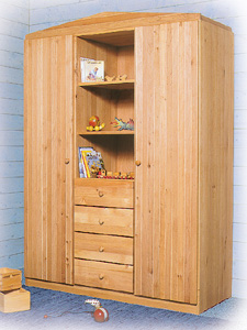 Kinderzimmer Schrank Erle Naturholzm&ouml;bel