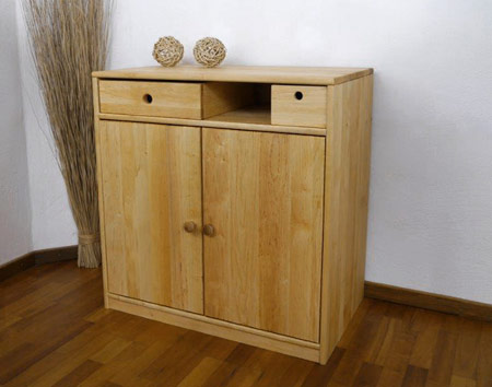 Kommode glatte T&uuml;ren Regal Naturholzm&ouml;bel