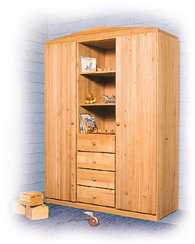 Kleiderschrank Jonas 3-teilig  Biom&ouml;bel Erle massiv